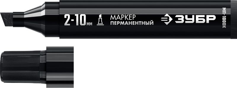 ЗУБР МП-1000К чёрный, 2-10 мм, клиновидный перманентный маркер (06333-2)