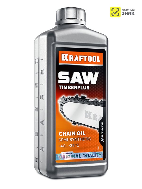 KRAFTOOL TimberPlus, 1 л, цепное полусинтетическое масло для бензо и электропил (41521-1)