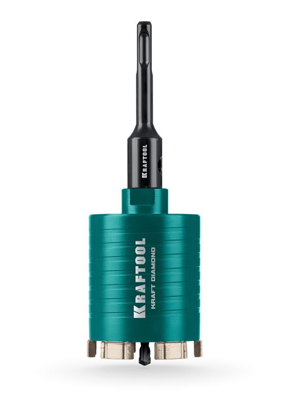 KRAFTOOL DIAMOND d 82 мм (сухое сверление с микроударом, глубина сверления 75 мм, лазерная сварка), Алмазная Коронка для подрозетников (29820-82)