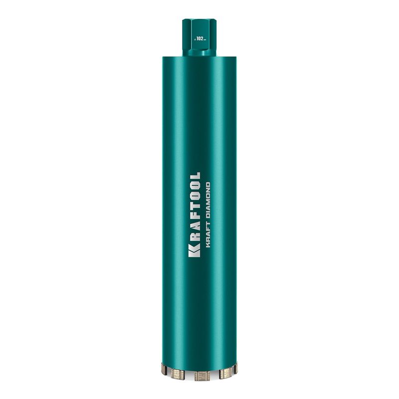 KRAFTOOL DIAMOND 102 мм (450 мм, 1 1/4″, лазерная сварка, сухое сверление с микроударом), алмазная коронка по железобетону (29825-102)