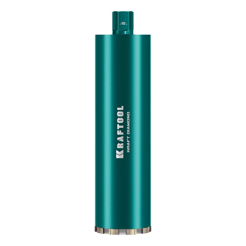 KRAFTOOL DIAMOND 122 мм (450 мм, 1 1/4″, лазерная сварка, сухое сверление с микроударом), алмазная коронка по железобетону (29825-122)